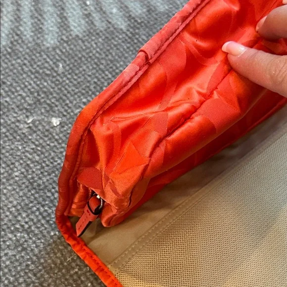 COACH ORANGE HANGING TOILETRY/COSMETICS BAG - Picture 8 of 13